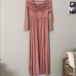 Off the shoulder maternity long dress